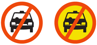 Taxi prohibited sign